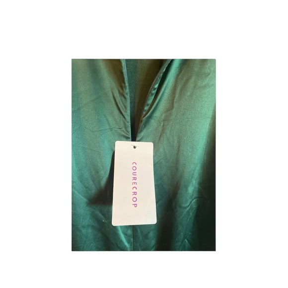 BNWT Satin Spaghetti Straps Backless Ruched Bodycon Dress Slit Maxi - Picture 4 of 7